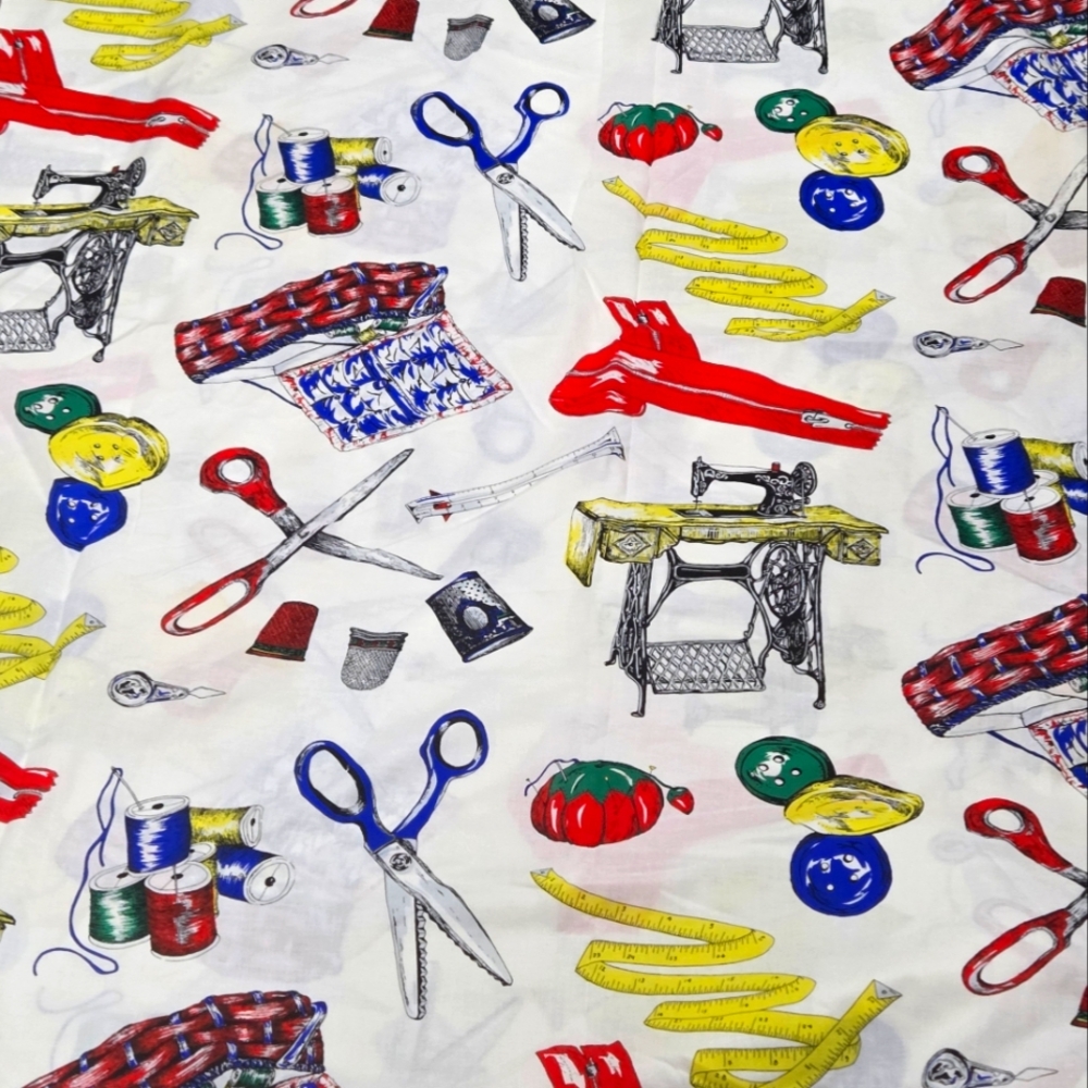 Vintage 1990's Sewing Notions & Accessories Cotton Sewing Quilting FUN Fabric